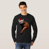 Rode Panda Santa Schattige Kerst Pet voor Pandabea T-shirt (Voorkant volledig)