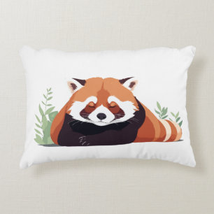 Rode Panda Schattig Leuk Dier Slapen Ontspannen Accent Kussen