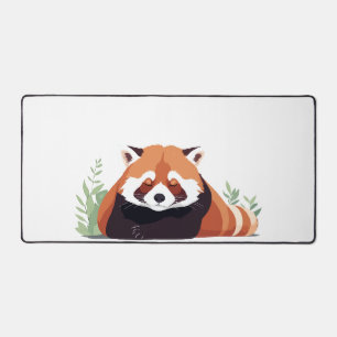 Rode Panda Schattig Leuk Dier Slapen Ontspannen Bureaumat