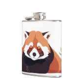 Rode Panda Schattig Leuk Dier Slapen Ontspannen Heupfles (Links)