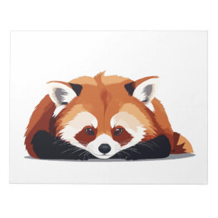 Rode Panda Schattig Leuk Dier Slapen Ontspannen Notitieblok