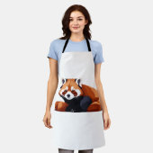 Rode Panda Schattig Leuk Dier Slapen Ontspannen Schort (Gedragen)