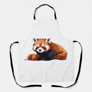 Rode Panda Schattig Leuk Dier Slapen Ontspannen Schort