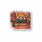Rode Panda “Schattige Chaos Gremlin” Sticker (Voorkant)