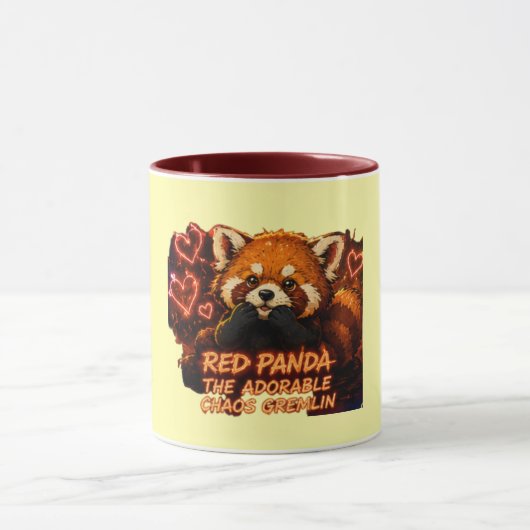 Rode Panda Schattige Chaos Mok (Midden)