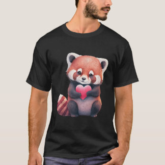 Rode Panda Schattige Illustratie Coon T-shirt