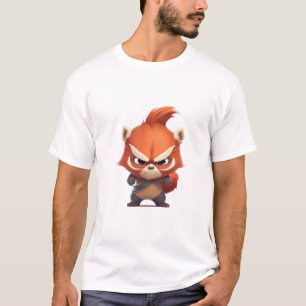 Rode Panda Schattige Schattig Humoristische Illust T-shirt