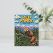 Rode Panda Sikkim Woud Moderne KlayKoo Briefkaart (Staand voorkant)