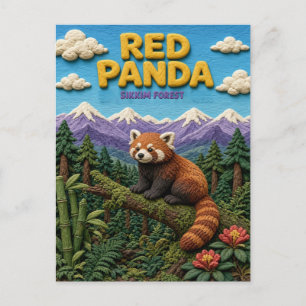 Rode Panda Sikkim Woud Moderne KlayKoo Briefkaart