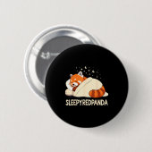 Rode Panda Slaap Pyjama  Ronde Button 5,7 Cm (Voorkant /achterkant)