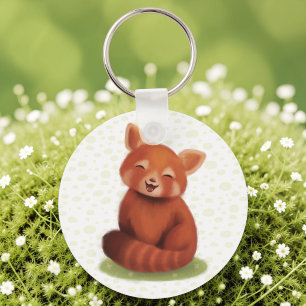 Rode panda sleutelhanger
