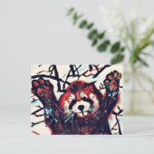 Rode Panda Sneeuwdag Briefkaart (Staand voorkant)