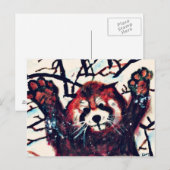 Rode Panda Sneeuwdag Briefkaart (Voorkant / Achterkant)