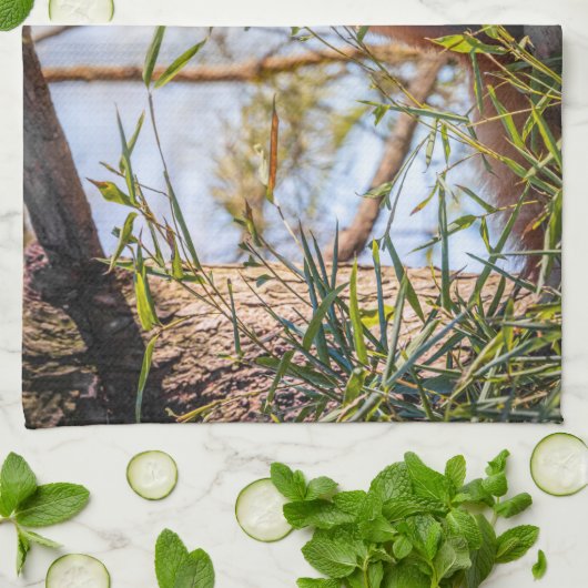 Rode panda theedoek (Gevouwen)