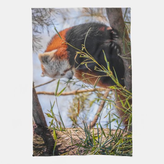 Rode panda theedoek (Verticaal)