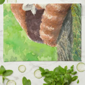 Rode panda theedoek (Gevouwen)