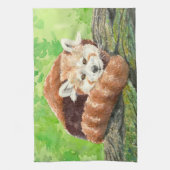 Rode panda theedoek (Verticaal)