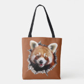 Rode panda tote bag (Achterkant)