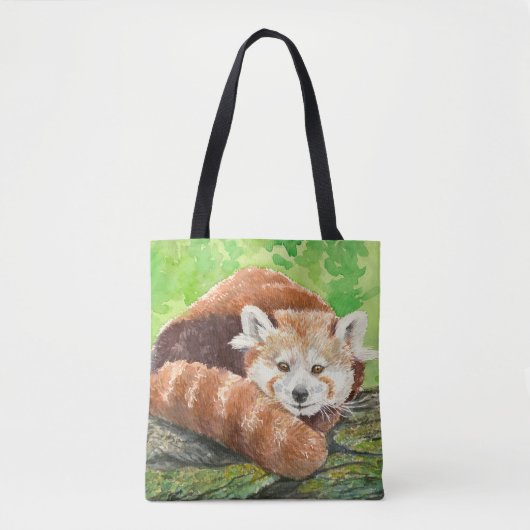 Rode panda tote bag (Voorkant)