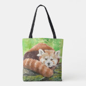 Rode panda tote bag (Achterkant)