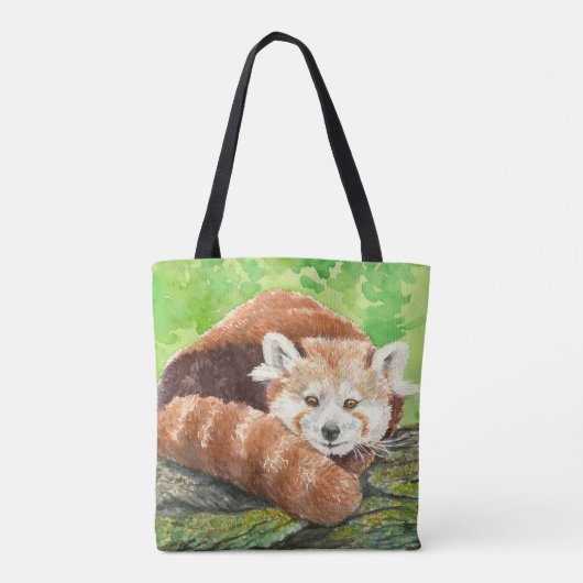 Rode panda tote bag (Achterkant)