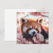 Rode panda tussen de kersenbloesems feestdagenkaart (Voorkant / Achterkant)