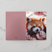 Rode panda tussen de kersenbloesems folie wenskaart (Buiten Laag)