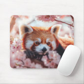 Rode panda tussen de kersenbloesems muismat (Met muis)