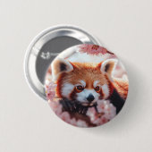 Rode panda tussen de kersenbloesems ronde button 5,7 cm (Voorkant /achterkant)