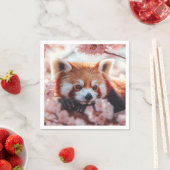 Rode panda tussen de kersenbloesems servet (Insitu)