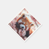 Rode panda tussen de kersenbloesems servet (Hoek)