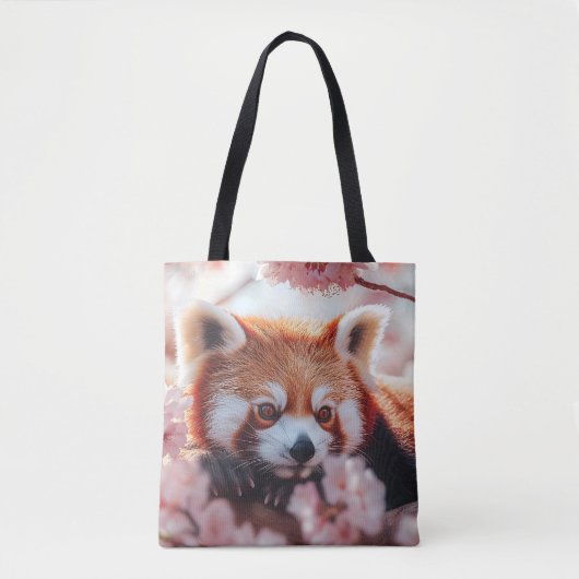 Rode panda tussen de kersenbloesems tote bag (Voorkant)