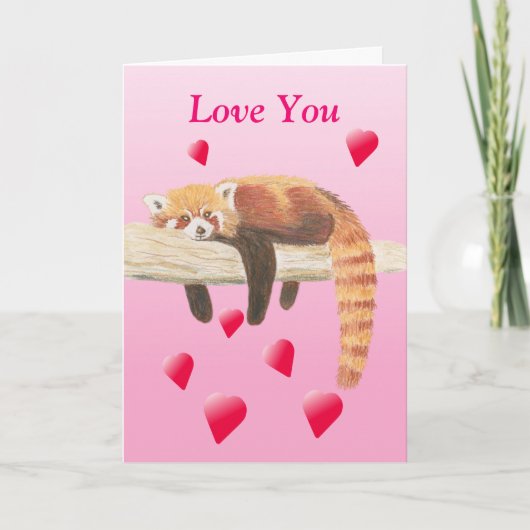 Rode Panda-Valentijnse kaart (Voorkant)