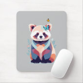 Rode Panda Vector Schilderen Schattig Fun Animal P Muismat (Met muis)