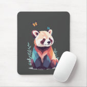 Rode Panda Vector Schilderen Schattig Fun Animal P Muismat (Met muis)