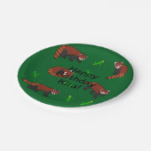 Rode Panda verjaardag Papieren Bordje (Gekanteld)