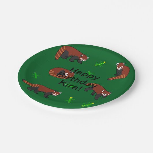 Rode Panda verjaardag Papieren Bordje (Gekanteld)