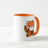 Rode panda verkuilt dieren voor kinderen in Kawaii Mok (Voorkant rechts)