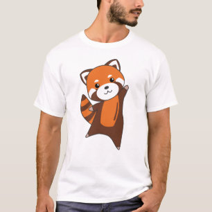 Rode panda verkuilt dieren voor kinderen in Kawaii T-shirt