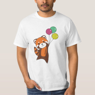 Rode panda vliegt ballonnen die dieren doden t-shirt