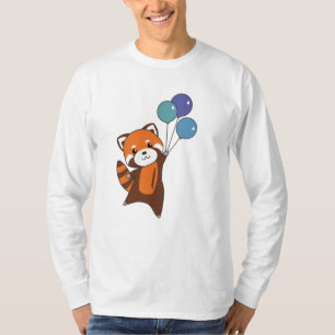Rode panda vliegt ballonnen die dieren doden t-shirt
