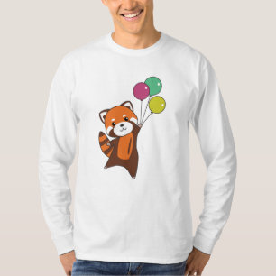 Rode panda vliegt ballonnen die dieren doden t-shirt