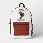 Rode Panda Voel je slaperig Grappig Rode Panda Bedrukte Rugzak (Voorkant)