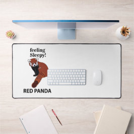 Rode Panda Voel je slaperig Grappig Rode Panda Bureaumat