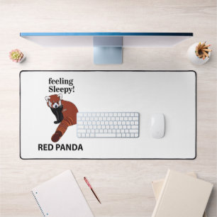 Rode Panda Voel je slaperig Grappig Rode Panda Bureaumat