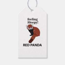 Rode Panda Voel je slaperig Grappig Rode Panda Cadeaulabel