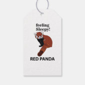 Rode Panda Voel je slaperig Grappig Rode Panda Cadeaulabel (Achterkant)