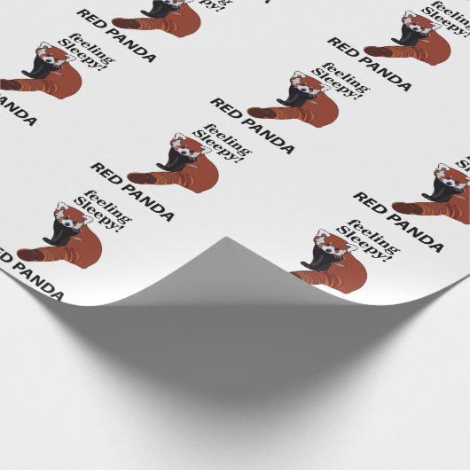 Rode Panda Voel je slaperig Grappig Rode Panda Cadeaupapier (Hoek)