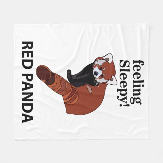 Rode Panda Voel je slaperig Grappig Rode Panda Fleece Deken (Voorkant (Horizontaal))