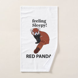 Rode Panda Voel je slaperig Grappig Rode Panda Handdoek